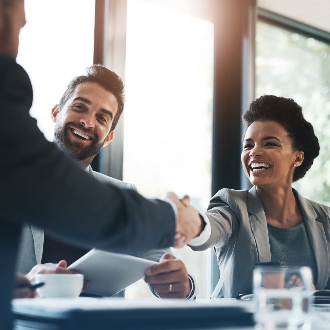 Business leaders meeting with fleet management experts to evaluate fleet management services and discuss their company’s fleet needs. Business leaders meeting with fleet management experts to evaluate fleet management services and discuss their company’s fleet needs.