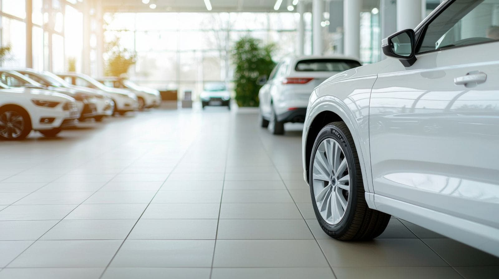 Modern car dealership showroom displaying multiple vehicles in a bright, spacious interior. Modern car dealership showroom displaying multiple vehicles in a bright, spacious interior.